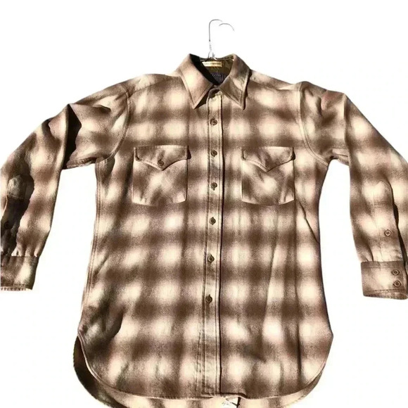 Vintage 1970s Pendleton Wool Button Up Shirt Plaid - Picture 1 of 2